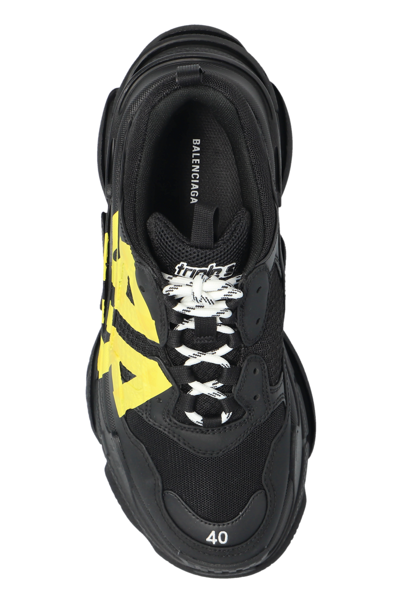 BALENCIAGA Triple S スニーカー 37 ブラック/イエロー - メルカリ